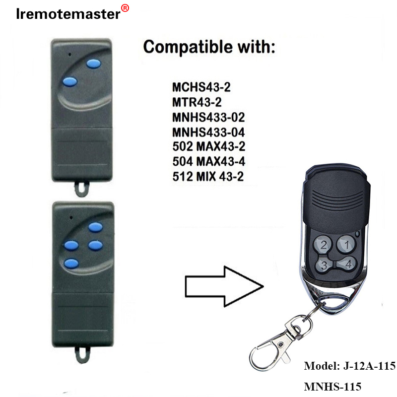 Kwa 502 MAX43-2, 504 MAX43-4 Replacement Remote 433,92mhz Garage Door Remote Control