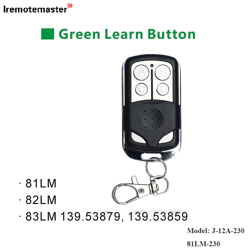 Kwa 81LM 82LM 83LM Green Learn Button 390MHz Gate Door Transmitter Remote