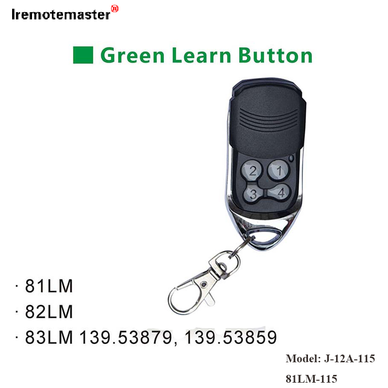 Kwa 81LM 82LM 83LM Green Learn Button Garage Door Remote Opener 390MHz