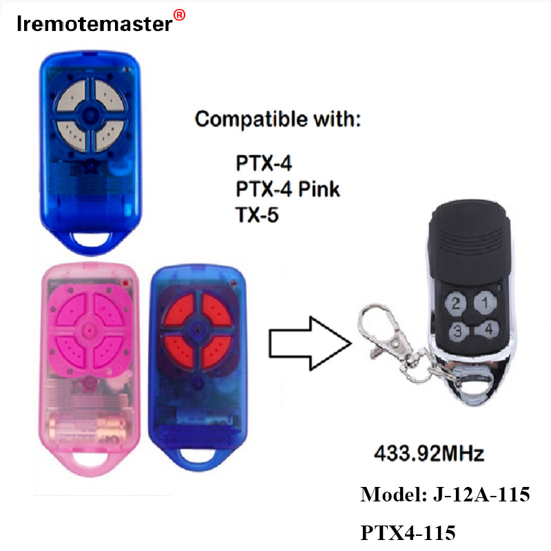 Kwa PTX4 433.92 MHz Msimbo wa Rolling wa Lango la Karakana ya Kidhibiti cha Mbali