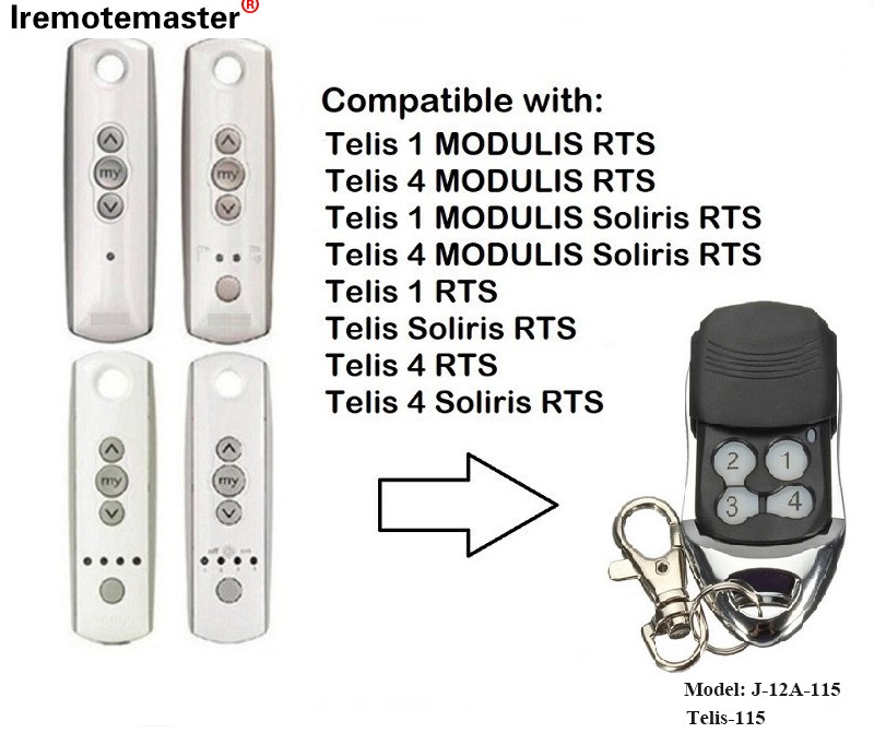 Kwa Telis 1 RTS Telis Soliris RTS 4 RTS Garage Door Remote Control 433.42MHz